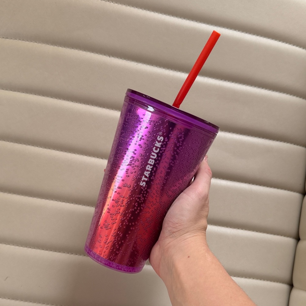 Starbucks Metallic Purple Ombré Tumbler with Straw